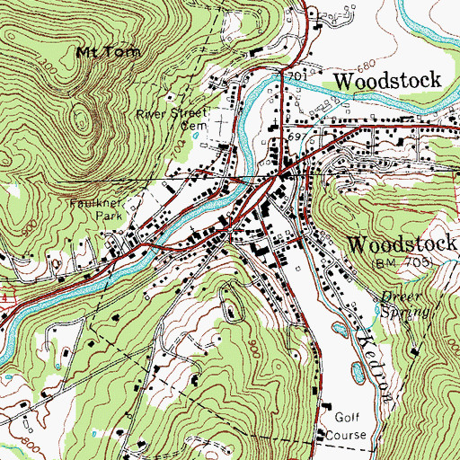 Topographic Map of Saint James Episcopal Church, VT