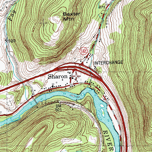Topographic Map of Sharon Congregational Church, VT