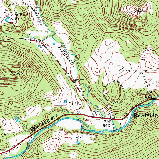 Topographic Map of Simsbury School (historical), VT