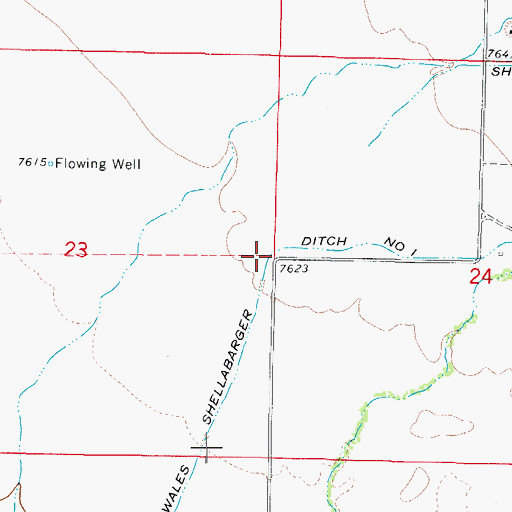 Topographic Map of Wales Shellabarger Ditch Number 1, CO