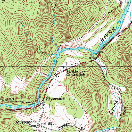Topographic Map of Stockbridge Central School, VT