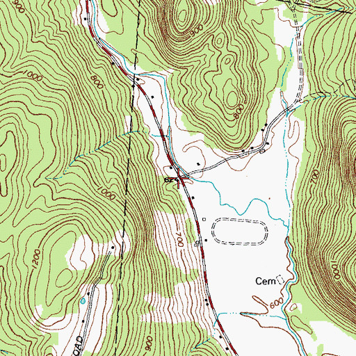 Topographic Map of Stockin School (historical), VT