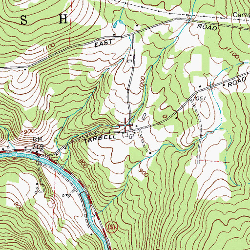 Topographic Map of Tarbell Hill School, VT