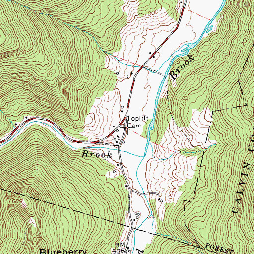 Topographic Map of Toplift Cemetery, VT