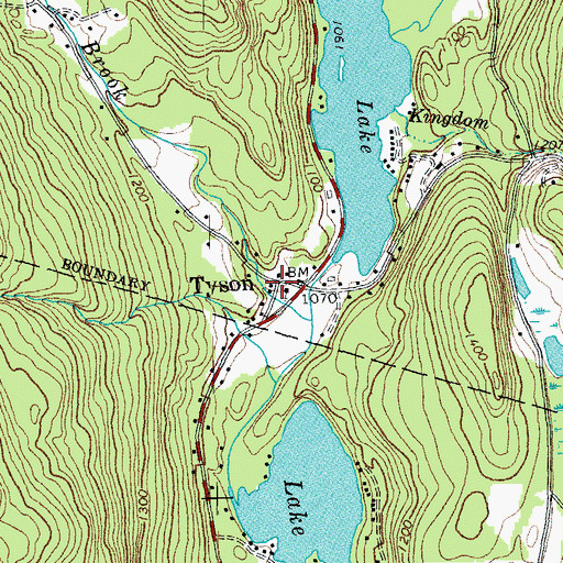 Topographic Map of Tyson, VT