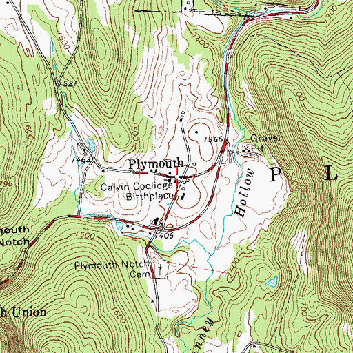 Topographic Map of Union Christian Church, VT