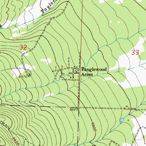 Topographic Map of Tanglewood Acres, CO