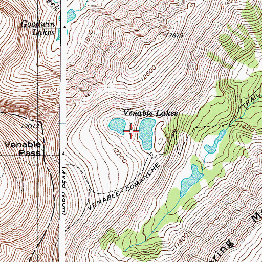 Topographic Map of Venable Lakes, CO