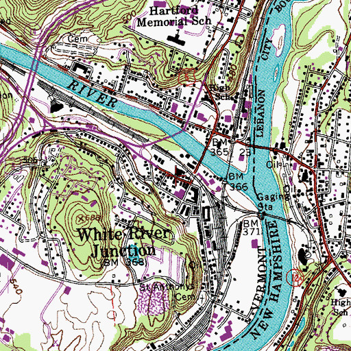 Topographic Map of Vermont District Courthouse, VT