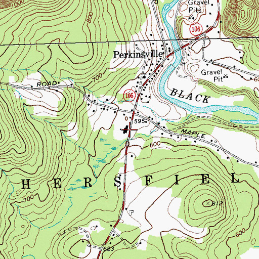 Topographic Map of Weathersfield Elementary School, VT