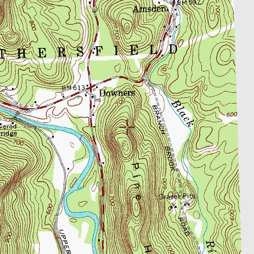 Topographic Map of Weathersfield Municipal Forest, VT