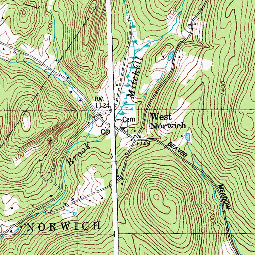 Topographic Map of West Norwich Church, VT