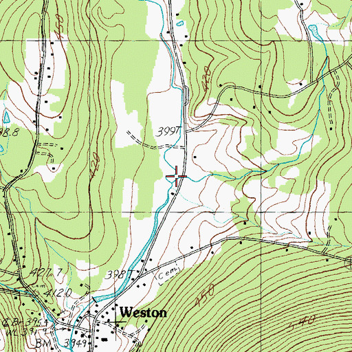 Topographic Map of Weston Bowl Mill, VT