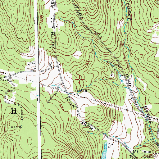 Topographic Map of Pest Cemetery, VT