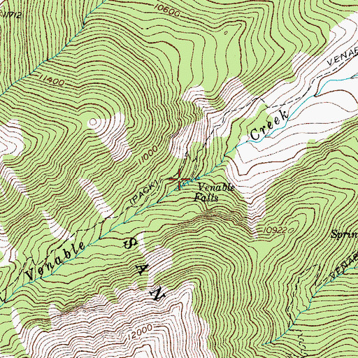Topographic Map of Venable Falls, CO
