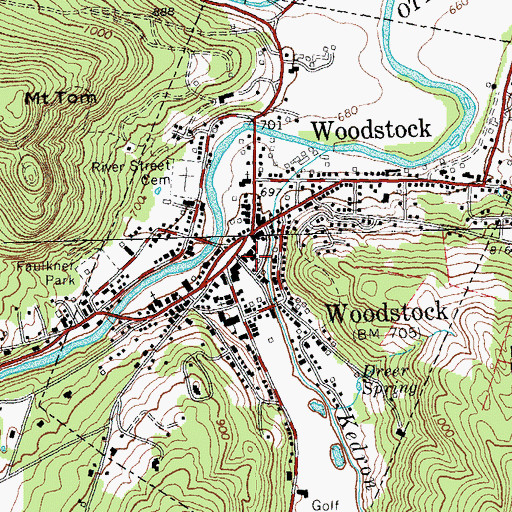 Topographic Map of Windsor County Courthouse, VT