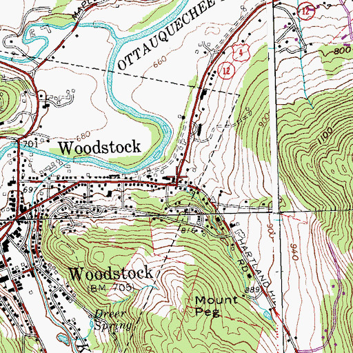 Topographic Map of Woodstock Community Correctional Center (historical), VT