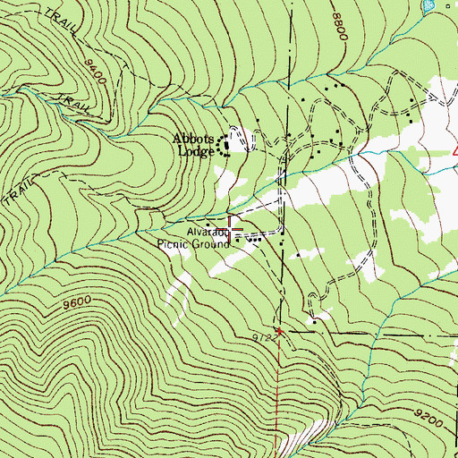 Topographic Map of Alvarado Picnic Ground, CO