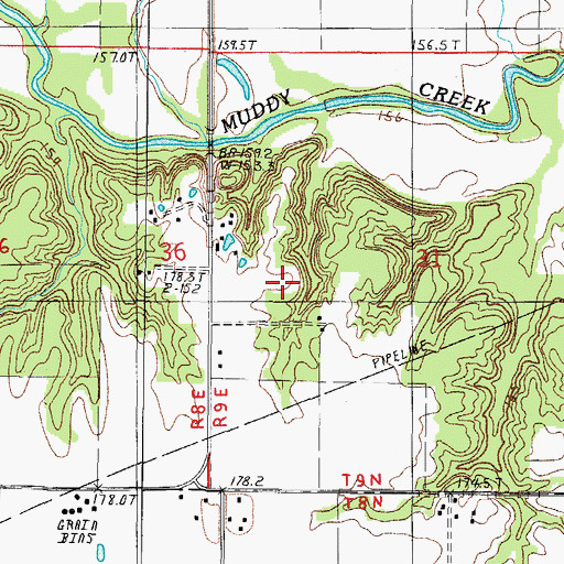 Topographic Map of Chezem Cemetery, IL