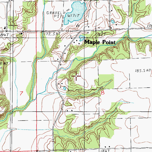 Topographic Map of Decker Cemetery, IL
