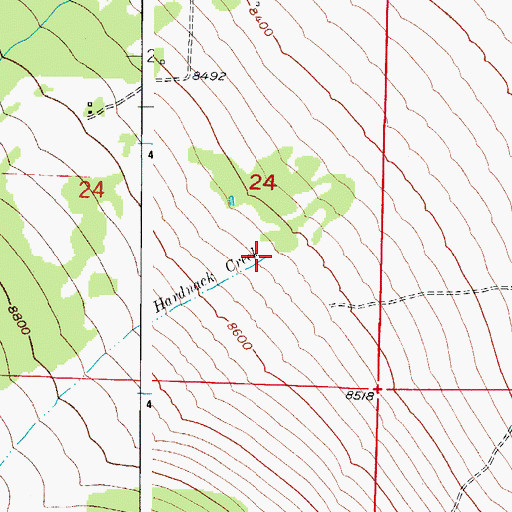 Topographic Map of Hardnack Creek, CO