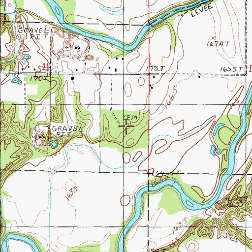 Topographic Map of Hutton Cemetery, IL