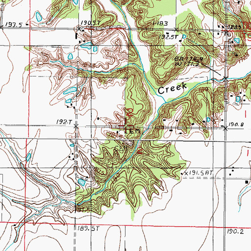 Topographic Map of Illinois Central Pioneer Cemetery, IL