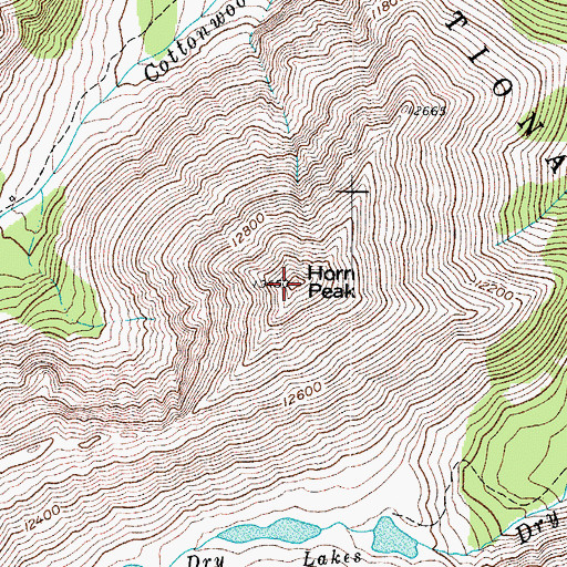 Topographic Map of Horn Peak, CO