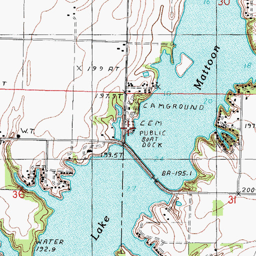 Topographic Map of Lockhart Cemetery, IL