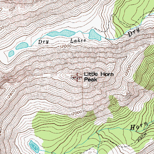 Topographic Map of Little Horn Peak, CO