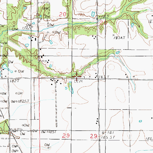 Topographic Map of Baird-Barr Cemetery, IL