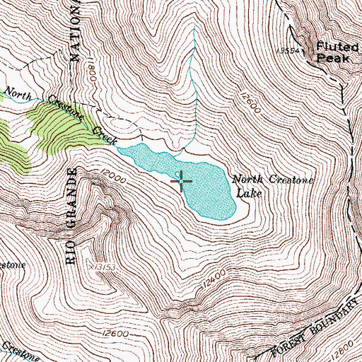 Topographic Map of North Crestone Lake, CO