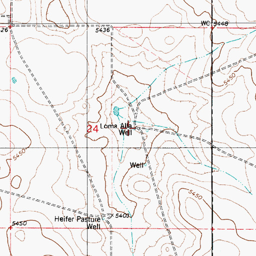 Topographic Map of Loma Alta Well, NM