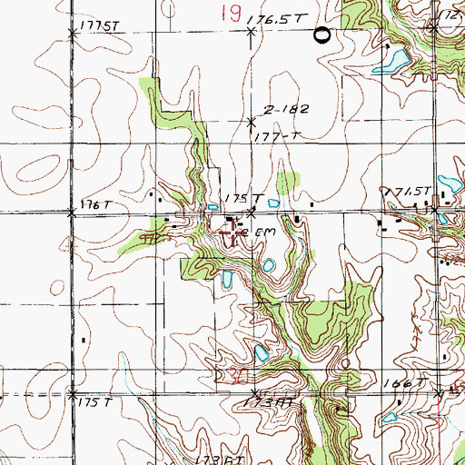 Topographic Map of Butternut Cemetery, IL