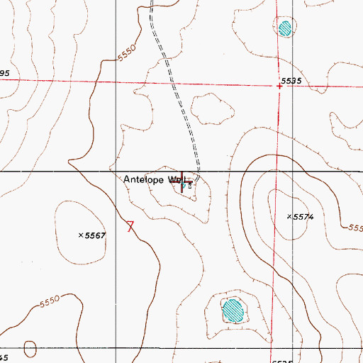 Topographic Map of Antelope Well, NM