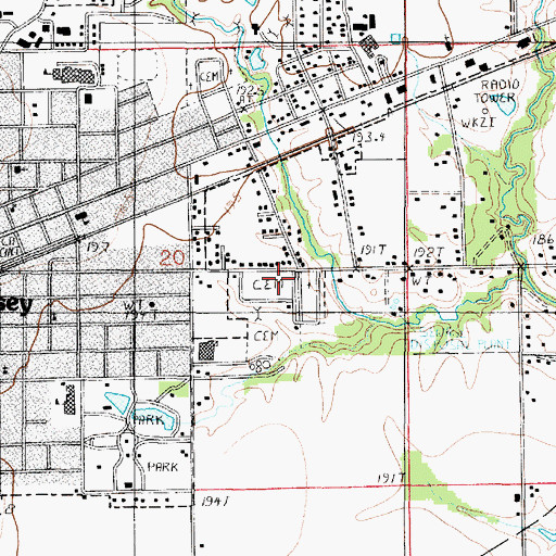 Topographic Map of Casey City Cemetery, IL