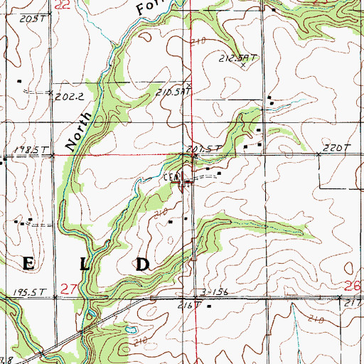 Topographic Map of Conrad Baptist Cemetery, IL