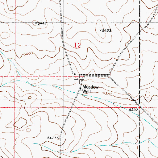 Topographic Map of Meadow Well, NM