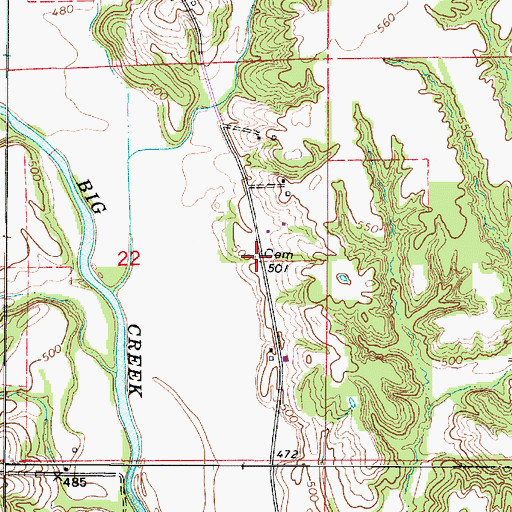 Topographic Map of Cumberland Cemetery, IL