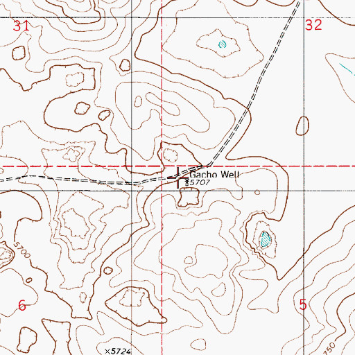 Topographic Map of Gacho Well, NM