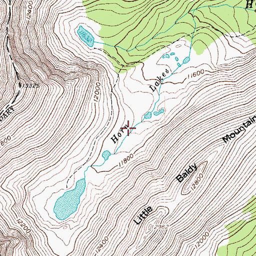 Topographic Map of Horn Lakes, CO