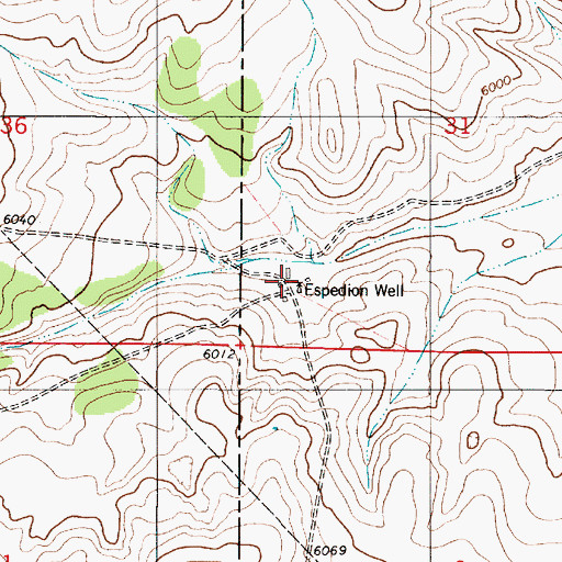 Topographic Map of Espedion Well, NM