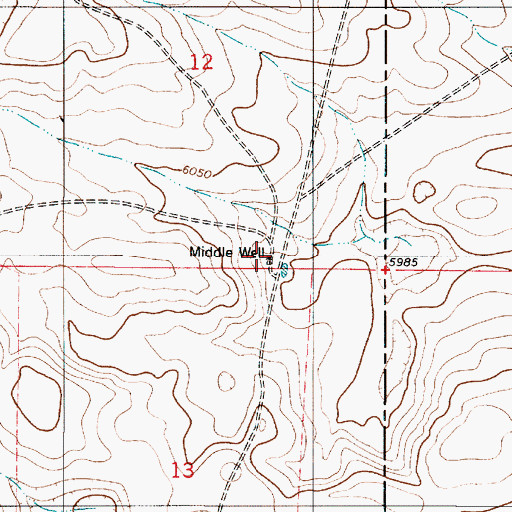 Topographic Map of Middle Well, NM
