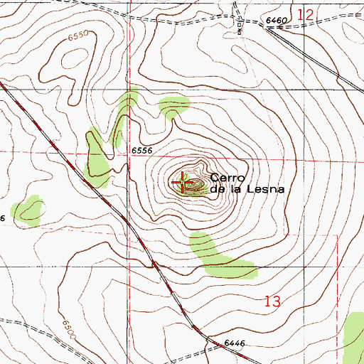 Topographic Map of Cerro de la Lesna, NM