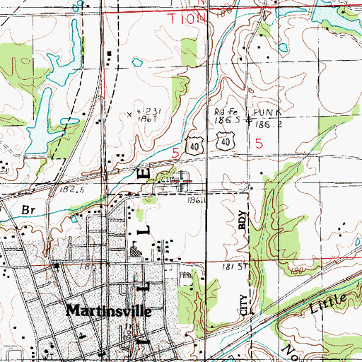 Topographic Map of Kettering Cemetery, IL