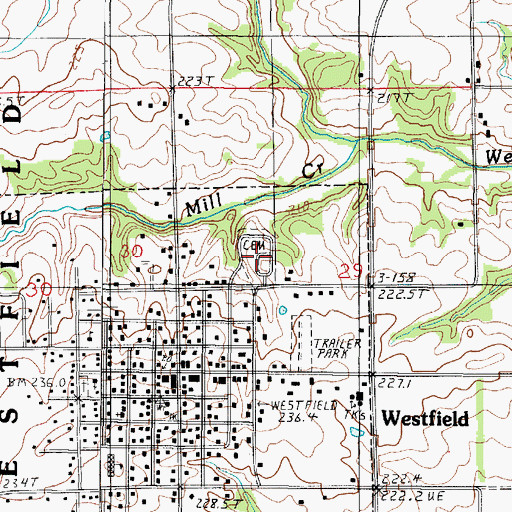 Topographic Map of Methodist Cemetery, IL