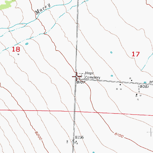 Topographic Map of Hope Cemetery, CO