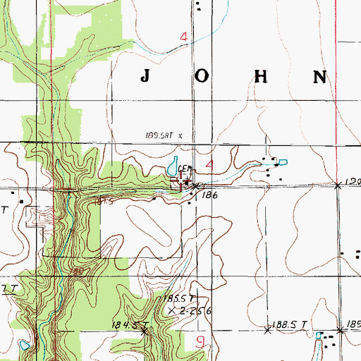 Topographic Map of Mound Cemetery, IL