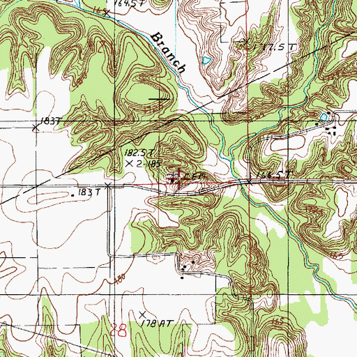Topographic Map of Restitution Cemetery, IL