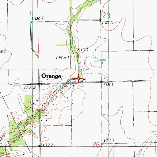 Topographic Map of Wesley Chapel Cemetery, IL